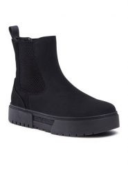 Jenny Fairy Sztyblety WS5895-01 Czarny. Czarne botki damskie Jenny Fairy, ze skóry, bez obcasa, na płaskiej podeszwie, bez zapięcia. Za 169.99 zł.