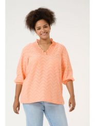 KAFFE curve Bluzka w kolorze brzoskwiniowym rozmiar: 42. Pomarańczowe bluzki damskie KAFFE curve, bez wzorów, z bawełny, bez kołnierzyka, bez ramiączek. Za 78.99 zł.