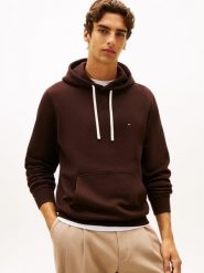 Tommy Hilfiger sweter z kapturem Mężczyźni Materiał dresowy brązowy, L. Brązowe swetry męskie Tommy Hilfiger, l, bez wzorów, z dresówki, bez kołnierzyka. Za 449.95 zł.
