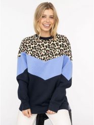 Zwillingsherz Bluza "Konny" w kolorze granatowo-błękitnym rozmiar: S/M. Niebieskie bluzy bez kaptura damskie Zwillingsherz, m. Za 202.03 zł.