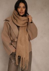 Brązowy Szalik Ozdobiony Frędzlami Owedela. Brązowe szaliki i kominy damskie Renee, bez wzorów, z jeansu. Za 39.99 zł.