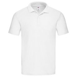 Męska Koszulka Polo Original Plain. Białe koszulki polo męskie Fruit of the Loom, m, bez wzorów, bez ramiączek. Za 41.99 zł.