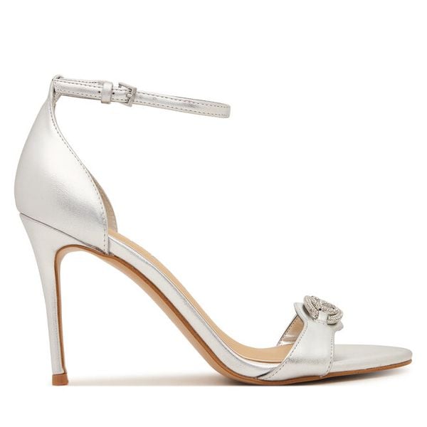 Sandały Guess. Szare sandały damskie Guess, z aplikacjami, bez obcasa, na szpilce. Za 719.99 zł.