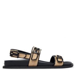 Sandały MICHAEL Michael Kors. Czarne sandały damskie MICHAEL Michael Kors, bez wzorów, bez obcasa, na płaskiej podeszwie. Za 739.99 zł.