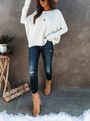 Milan Kiss Sweter w kolorze kremowym rozmiar: L. Brązowe swetry klasyczne damskie Milan Kiss, l, bez kołnierzyka. Za 153.71 zł.
