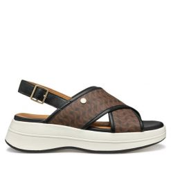 Sandały Geox. Brązowe sandały damskie Geox, bez wzorów, bez obcasa, na koturnie. Za 369.99 zł.