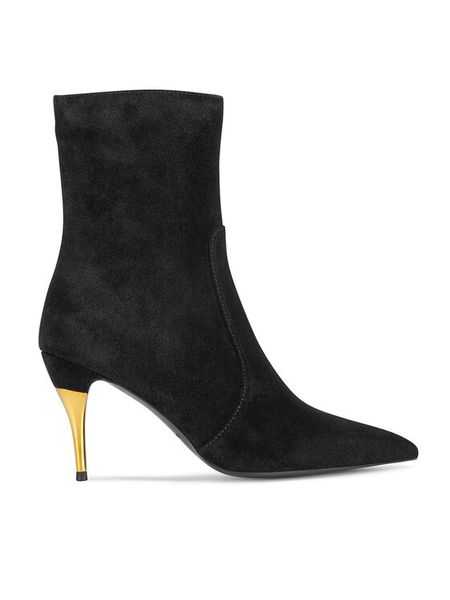 Gino Rossi Botki IVY-116209 Czarny. Czarne botki damskie Gino Rossi, ze skóry, bez obcasa, na szpilce, bez zapięcia. Za 429.99 zł.