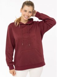 Zwillingsherz Bluza "Happiness Vibes" w kolorze bordowym rozmiar: L/XL. Czerwone bluzy z kapturem damskie Zwillingsherz, l. Za 231.13 zł.