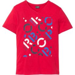 T-shirt Slim Fit bonprix czerwony. Czerwone t-shirty męskie bonprix, m, bez wzorów, bez kołnierzyka. Za 24.99 zł.