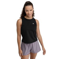 Damska koszulka tank top do biegania w terenie Trekking Siroko Volt Black. Czarne topy damskie SIROKO, bez wzorów, z materiału, bez kołnierzyka. W wyprzedaży za 84.00 zł.