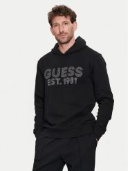 Guess Bluza M4YQ36 K9Z21 Czarny Regular Fit. Czarne bluzy bez kaptura męskie Guess, m, z syntetyku. Za 189.99 zł.