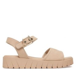 Sandały Tamaris. Brązowe sandały damskie Tamaris, bez wzorów, bez obcasa, na płaskiej podeszwie. Za 329.99 zł.