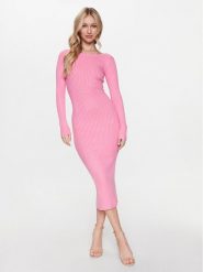 Edited Sukienka dzianinowa EDT7006003 Różowy Fitted Fit. Czerwone sukienki damskie Edited, bez wzorów, z dzianiny, bez kołnierzyka, bez ramiączek. Za 379.99 zł.