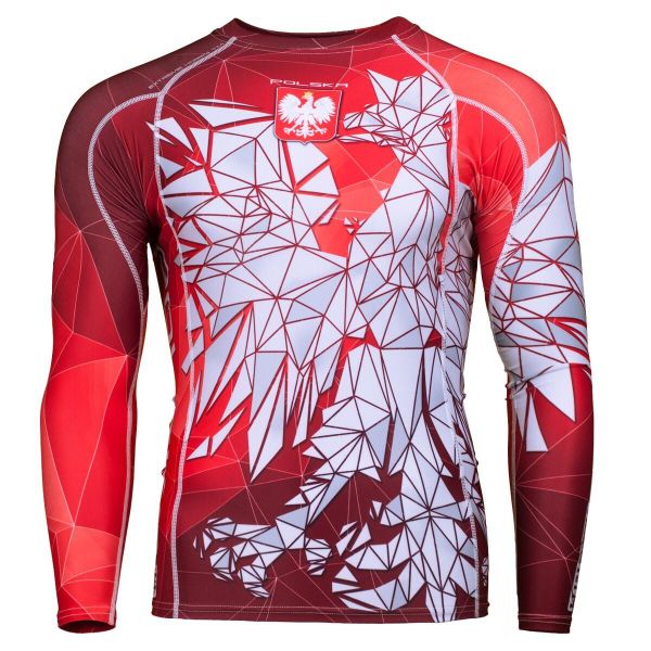 Koszulka sportowa męska Rashguard do MMA EXTREME HOBBY POLAND red. Czerwone bielizna termoaktywna męska EXTREME HOBBY, m, bez wzorów, z bawełny. Za 209.00 zł.