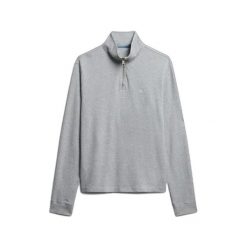 Sweter z prążkowanego materiału z zamkiem na szyi Superdry. Szare swetry męskie Superdry., na zimę, m, bez wzorów, prążkowane, bez kołnierzyka. Za 284.00 zł.