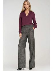 Nife Spodnie w kolorze antracytowym rozmiar: 42. Czarne spodnie materiałowe damskie Nife, bez wzorów, z materiału, z podwyższonym stanem. Za 183.59 zł.