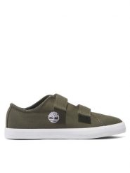 Timberland Tenisówki Newport Bay Low Hook & Loop Sneaker TB0A66U9EZ91 Khaki. Brązowe buty sportowe chłopięce Timberland, z materiału, bez zapięcia. Za 149.99 zł.