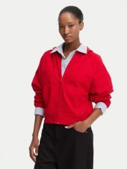 Tommy Jeans Bluza Flag DW0DW22834 Czerwony Boxy Fit. Czerwone bluzy bez kaptura damskie Tommy Jeans, l, z bawełny. Za 449.99 zł.