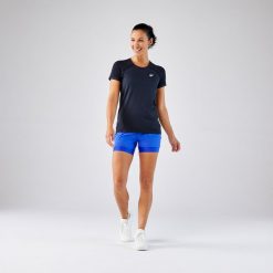 Koszulka tenisowa damska Artengo Light. Czarne bluzki damskie KUIKMA, xl, bez wzorów, z dzianiny, sportowe, bez kołnierzyka, bez ramiączek. Za 89.99 zł.