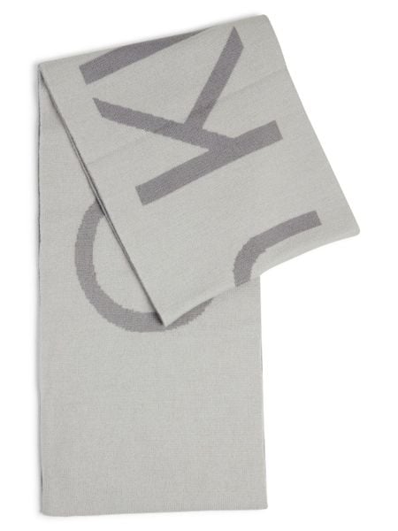 Calvin Klein szalik z dzianiny z zawartością kaszmiru Kobiety Wełna szary, ONE SIZE. Szare szaliki i kominy damskie CALVIN KLEIN, bez wzorów, z dzianiny. Za 299.95 zł.