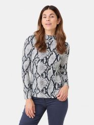 Gerry Weber Koszulka w kolorze beżowo-czarnym rozmiar: 40. Brązowe bluzki damskie Gerry Weber, s, bez wzorów, bez kołnierzyka, bez ramiączek. Za 96.60 zł.