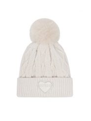 Guess Czapka J6BZ40 Z1523 Kremowy. Białe czapki dziecięce Guess, na zimę, z aplikacjami. Za 134.99 zł.