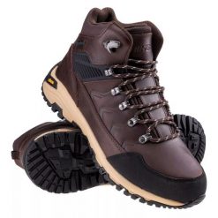 Buty Hi-Tec Leknes Mid Ag V M 92800442420 brązowe. Brązowe buty trekkingowe męskie z gumy, bez zapięcia. Za 603.75 zł.