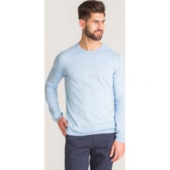 Błękitny sweter Joop Lenz. Niebieskie swetry męskie Joop! Collection, l, z aplikacjami, z bawełny, bez kołnierzyka. Za 199.60 zł.