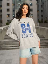 Bluza z długim rękawem - szary. Szare bluzy bez kaptura damskie Sinsay, l. Za 35.99 zł.