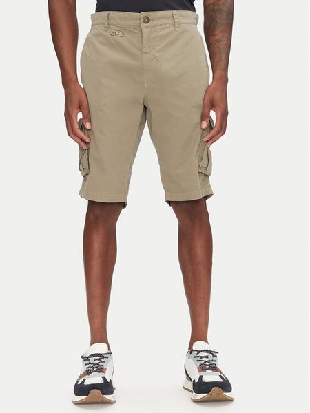 Aeronautica Militare Szorty materiałowe 251BE066CT1122 Khaki Regular Fit. Brązowe szorty męskie AERONAUTICA MILITARE, bez wzorów, z bawełny. Za 559.99 zł.