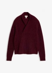 Sweter z ciepłej mieszanki alpaki. Czerwone swetry klasyczne damskie bonprix, z wełny, bez kołnierzyka. Za 229.99 zł.