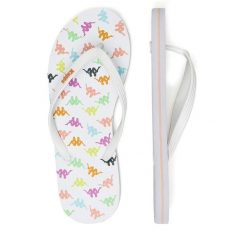 Japonki Kappa. Białe klapki damskie Kappa, bez wzorów, bez obcasa. Za 49.99 zł.