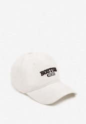 Biała Czapka Bawełniana z Daszkiem i Haftowanym Napisem Volaya. Białe czapki z daszkiem damskie Born2be, bez wzorów, z bawełny. Za 34.99 zł.