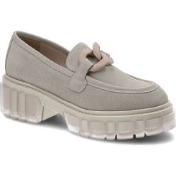 Beżowe Półbuty Karino Eleganckie Skórzane Buty. Brązowe półbuty damskie Karino, bez wzorów, ze skóry, eleganckie, bez obcasa, na obcasie. Za 319.00 zł.
