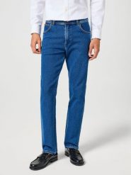 MESKIE SPODNIE WRANGLER TEXAS MIDNIGHT SHADOW 112356794. Spodnie materiałowe męskie Wrangler, bez wzorów, z jeansu. Za 219.99 zł.