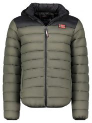 Geographical Norway Kurtka pikowana "Amigoglerc Hood" w kolorze oliwkowo-czarnym rozmiar: M. Brązowe kurtki męskie Geographical Norway, m, bez wzorów, bez kaptura. Za 162.49 zł.