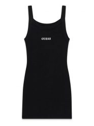 Guess Sukienka letnia J6GK28 K8RT2 Czarny Slim Fit. Czarne sukienki dziewczęce Guess, na lato, z aplikacjami, z wiskozy, bez ramiączek. Za 194.99 zł.
