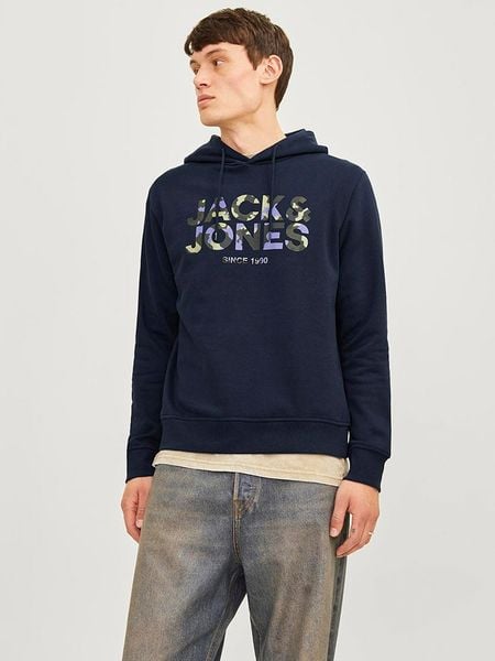 Jack & Jones Bluza "James" w kolorze granatowym rozmiar: L. Niebieskie bluzy z kapturem męskie Jack & Jones, l. Za 87.81 zł.