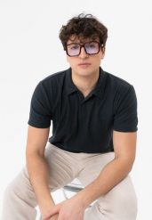 T-shirt polo z fakturą O-LARIX. Niebieskie koszulki polo męskie Volcano, l, bez wzorów, z bawełny, bez ramiączek. Za 99.99 zł.