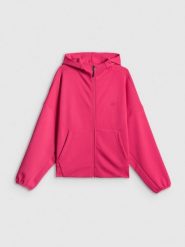 4F Bluza dresowa regular z kapturem damska - różowa XL. Czerwone bluzy z kapturem damskie 4f, xl, z dresówki. Za 199.99 zł.