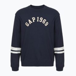 Bluza męska GAP Logo Piping Crewneck. Niebieskie bluzy bez kaptura męskie GAP, m. Za 149.99 zł.