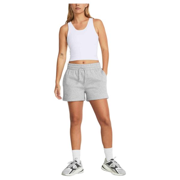 Spodenki treningowe damskie Under Armour Rival Fleece. Szare szorty damskie Under Armour, bez wzorów, sportowe. Za 139.99 zł.