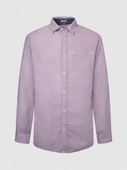 Pepe Jeans Koszula - Regular fit - w kolorze fioletowym rozmiar: L. Różowe koszule męskie Pepe Jeans, l, bez wzorów, z jeansu, bez kołnierzyka, bez ramiączek. Za 206.95 zł.