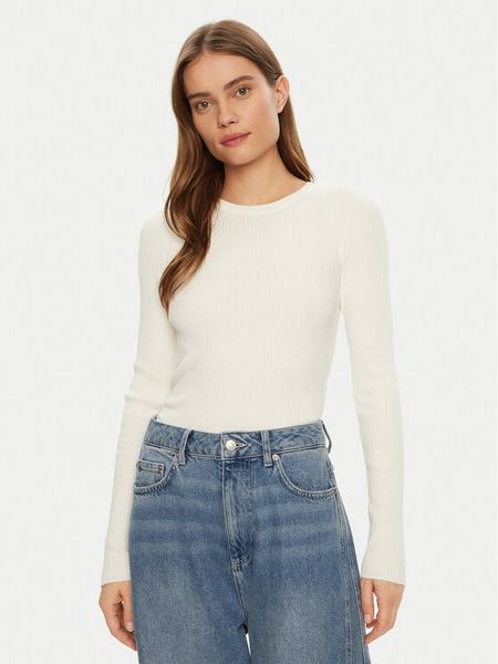 JJXX Sweter Jodi 12250072 Biały Slim Fit. Białe swetry klasyczne damskie JJXX, m, z wiskozy, bez kołnierzyka. Za 109.99 zł.