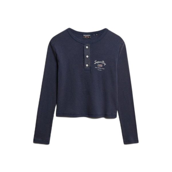 Damska koszulka z długim rękawem Superdry Athletic Essentials. Niebieskie bluzki sportowe damskie Superdry., l, z materiału, bez kołnierzyka, bez ramiączek. Za 201.70 zł.