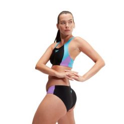 Strój kąpielowy dwuczęściowy damski Speedo Colourblock. Czarne bikini damskie Speedo, bez wzorów. Za 244.50 zł.