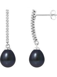 Pearline Srebrne kolczyki-wkrętki z perłami i cyrkoniami rozmiar: onesize. Niebieskie kolczyki damskie Pearline, z cyrkonią, srebrne. Za 260.99 zł.