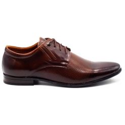 Olivier Buty wizytowe 482 brązowe. Brązowe buty wizytowe męskie z jeansu, bez zapięcia. Za 367.89 zł.