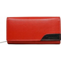 Portfel damski skórzany Cavaldi RD-10-CMN czerwony - CZERWONY Z CZARNYM. Czarne portfele damskie 4U Cavaldi, bez wzorów, ze skóry. Za 54.99 zł.