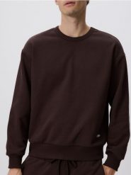Gładka bluza z bawełną - brązowy. Brązowe bluzy bez kaptura męskie Reserved, l, z bawełny. W wyprzedaży za 79.99 zł.